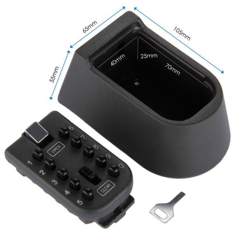 CCYX 10 Digit Key Lock Box, Outdoor Wall Hanging Key Safe-Household Key Storage Lock Box (Black) - Image 2